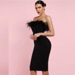 Women's Fur Trim Party Dress