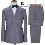 Cenne Des Graoom New Costume Homme Popular Clothing Men Suits Tailor-Made 2 Pieces Turkey Double Breasted Six Button Wedding