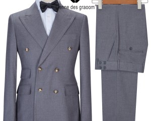 Cenne Des Graoom New Costume Homme Popular Clothing Men Suits Tailor-Made 2 Pieces Turkey Double Breasted Six Button Wedding