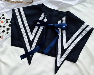 Harajuku Navy Fake Collar Lace-up Women Detachable Collars Japanese Korea Style Navy Sailor Collar False Collar Shawl Wrap Scarf
