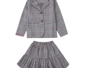 New Japanese Style Schoolgirl Plaid Skirt+Jacket Blazer Clothing Girls School Suit for Kids Fashion Sexy Uniforms Costume Blazer