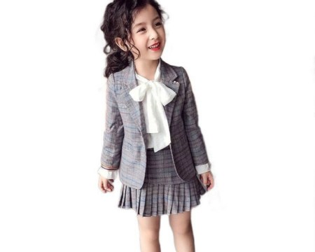 New Teenage girls clothing set kids tracksuit for girls suit school uniform plaid girls clothes spring 3pcs children clothes