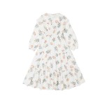 Children girls floral print midi flare ruffle dress 6 to 16 years kids teen girls fall autumn polyester casual dresses
