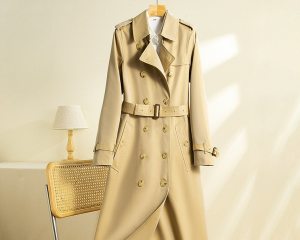 British long women's trench coat double breasted coat waterproof women's trench