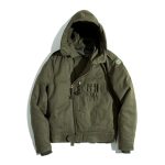 Maden Casual Thick Men’s Hooded Jackets Army Green Military Flight Bomber Coat Vintage Punk Monocycle Jacket Collar Clothing
