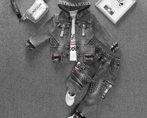 Spring & Autumn Cowboy Child Sets New Korean Version Clothes For Teens Kids Clothes Boys Two-Piece Denim Coat Casual Jacket