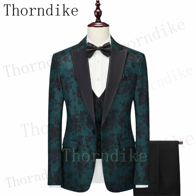 Thorndike Men Spring 3 Pieces Classic Blazers Suit Sets Men Business Blazer +Vest +Pants Suits Sets Autumn Men Wedding Party Set - Image 3