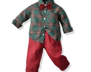 Top and Top Toddler Boys Clothing Set Autumn Winter Children Formal Shirt Tops+Suspender Pants 2PCS Suit Kids Christmas Outfits