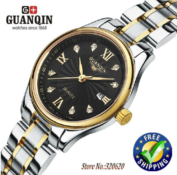 Luxury Diamond watch for women Original brand GUANQIN Full steel waterproof sapphire designer watches Quartz dress watches Lady - Image 3