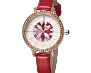 TIME100 Women Watches red leather Bracelet Quartz Wrist Watches For Women Shell Dial Ladies Clock relogio feminino