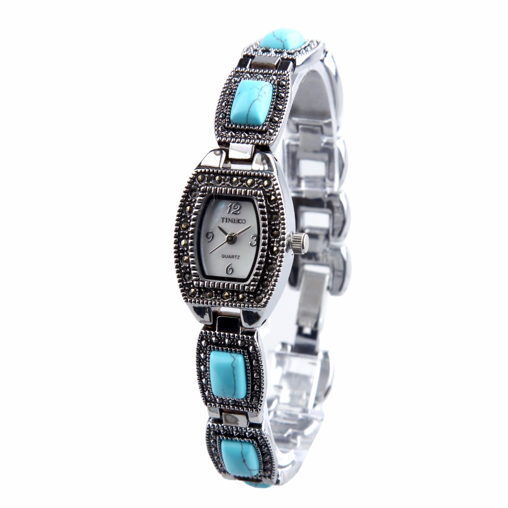 TIME100 Luxury Women's Bracelet Watch Jewelry Clasp Alloy Strap Turquoise Shell Rhinestone Quartz Dress Watches relogio feminino - Image 4