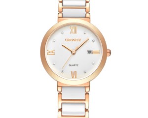 New woman watches brand quartz watch luxury  waterproof  gold rose watches women fashion white ceramic watch  Free Shipping relo