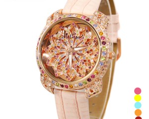 Lady Women's Watch Hours Japan Quartz Fashion Leather Bracelet Luxury Candy Crystal Christmas Girl Birthday Gift Melissa Box