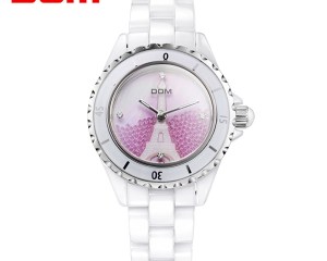 DOM luxury brand watches waterproof style ceramic nurse quartz watch women T-598K
