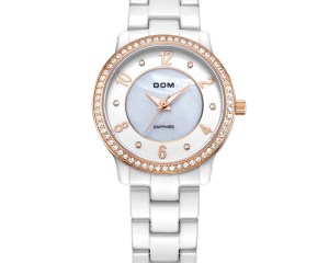 DOM women luxury brand watches waterproof style quartz ceramic nurse watch reloj hombre marca de lujo T-558