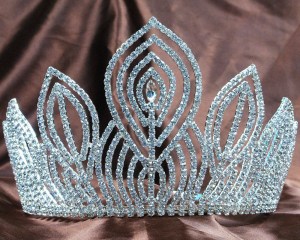 Fantastic Large 5.25" Pageant Tiaras Handmade Brides Crowns Clear Rhinestone Silver Headband Jewelry Bridal Wedding Prom Party