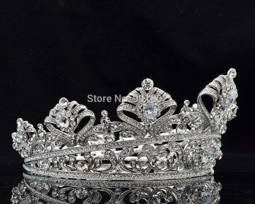 2020 New Fashion Luxury Queen Crown Bride Flower Austrian Crystal Zircon Round Symmetric Tiara Crown Wedding Pageant SHA8649 - Image 3