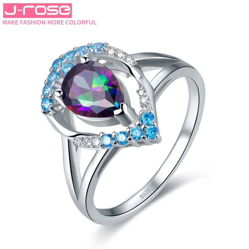 Jrose Wedding Bridal Jewelry 100% sets, 925 Sterling Silver Necklace, earrings, rings, water drops, manganese, garnet jewelry - Image 3