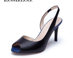 High thin heels Sandals for Woman Basic model Genuine leather Casual 35-40size Sandals women Peep toe Free shipping BASSIRIANA