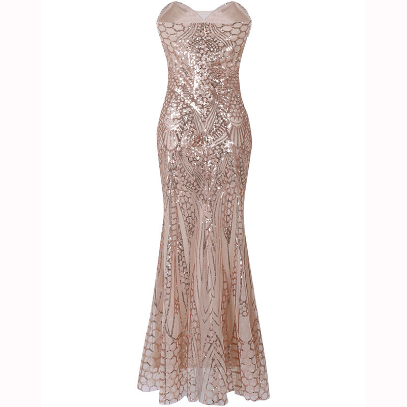 BLUETIME 1920s Great Gatsby Vintage Dress Women Summer Sequined Ladies Retro Long Maxi Party Bodycon Sundress Robe Femme 2F33 - Image 3