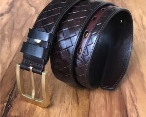 Vintage Braided Belt Genuine Leather Men Belt Brass Buckle Braid Belts For Men Ceinture homme Male Strap Wide Cinturones MBT0272