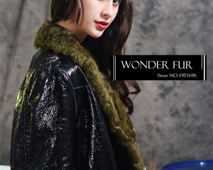Creative Double Face Lamb Fur And Skin Jacket Hot Style Winter Warm Real Sheepskin Fur Garment Slim Fit Women's Fur Dress