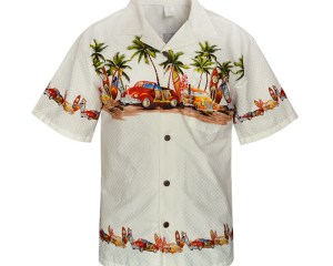 Brand Men's Hawaiian Shirt Palm Tree Surfboard Cartoon Car Fancy Dress Shirts For Men Cotton Large Size Camisas Para Hombre Uomo