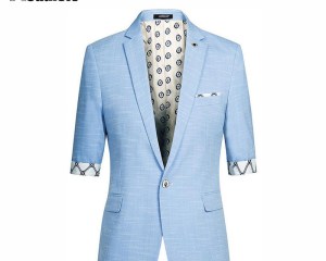 Male Half Short Sleeve Slim Fit Thin Blazer Men's Prom Stage Wear Casual Suits Jacket Men Groom Wedding Dress Blazers Tuxedo