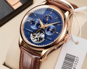 2022 LIGE Mens Watches Automatic Mechanical Watch Tourbillon Sport Clock Leather Casual Business Retro Wristwatch Relojes Hombre