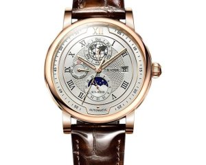 2023 TEVISE Business Waterproof Mens Mechanical Watches Top Brand Luxury Leather Watch For Men Moon Phase Automatic Wristwatch