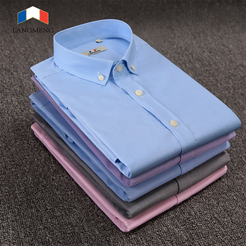 Langmeng brand 100% cotton striped dress shirt men spring autumn mens casual shirts mens business shirt camisa masculina slim - Image 3