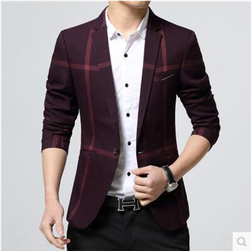 Spring slim wedding dress suit single fashion suit male Casual Blazer Men's Blended Suits Business Slim Fit Jackets And Coats - Image 4