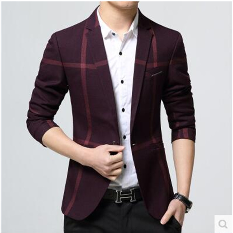 Spring slim wedding dress suit single fashion suit male Casual Blazer Men's Blended Suits Business Slim Fit Jackets And Coats - Image 5