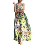 2020 Summer Beach Slip Dress Women Maxi Dresses Long Gown Floral Tank Dress Folk Style Sundress Vintage Robe Femme Vestidos