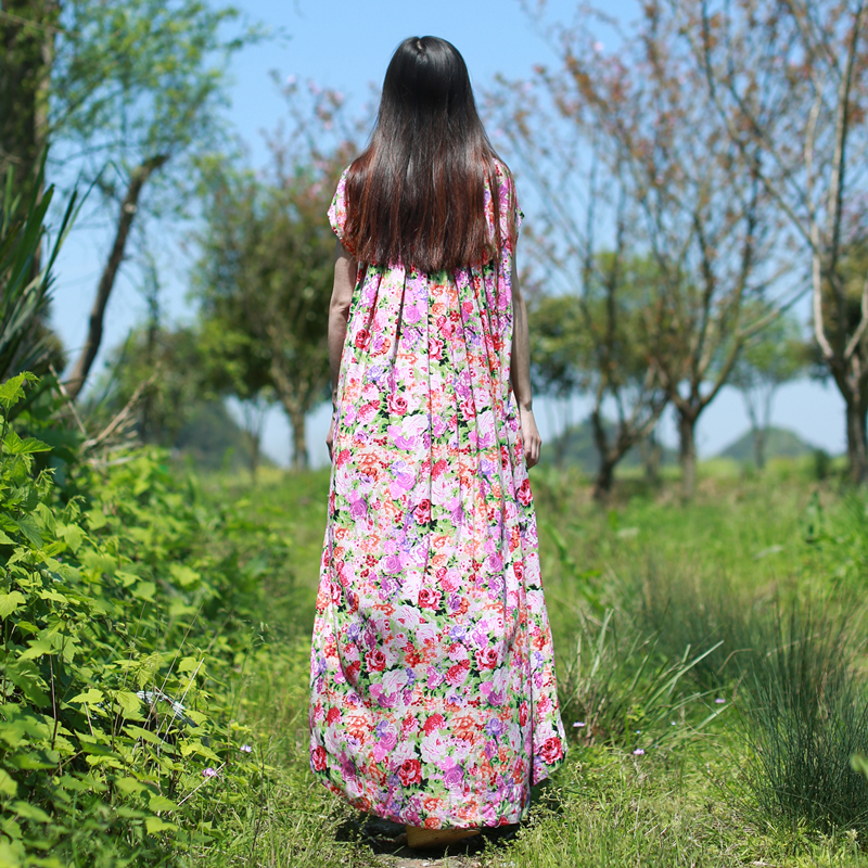 Short Sleeve Summer Dress 2020 Pregnant Women Maxi Long Dresses Colorful Floral Sundress Irregular Boho Beach Dress Robe Femme - Image 6