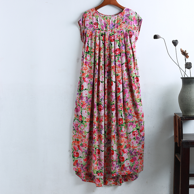Short Sleeve Summer Dress 2020 Pregnant Women Maxi Long Dresses Colorful Floral Sundress Irregular Boho Beach Dress Robe Femme - Image 7