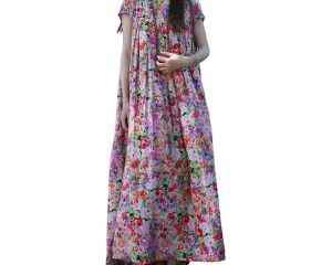 Short Sleeve Summer Dress 2020 Pregnant Women Maxi Long Dresses Colorful Floral Sundress Irregular Boho Beach Dress Robe Femme