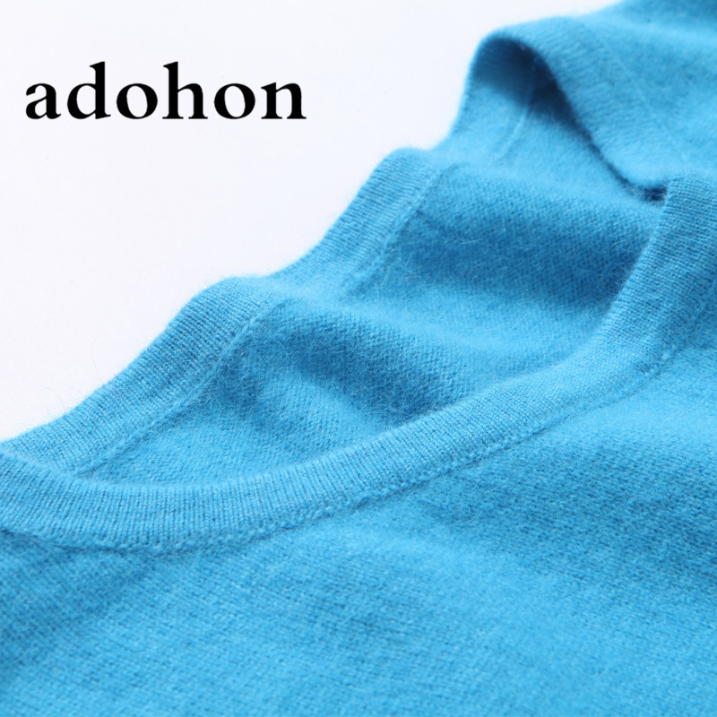 adohon 2020 womens winter Cashmere sweaters and auntmun women knitted Dresses High Quality Warm Female thickening Asymmetrical - Image 4