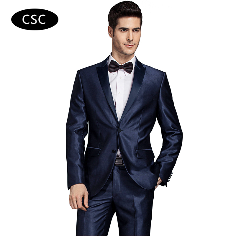 2020 Men Groom Wedding Suit Slim fit formal men suit Latest Coat Pant Designs Fashion Dress Luxury Tuxedo Men Blazers 2 Pieces - Image 3