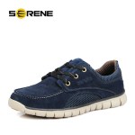 SERENE 2020 Men Shoes Suede Height Increased Plus Size 38~46 Men Casual Shoes Light Weight Lace-up Leather Breathable Spring
