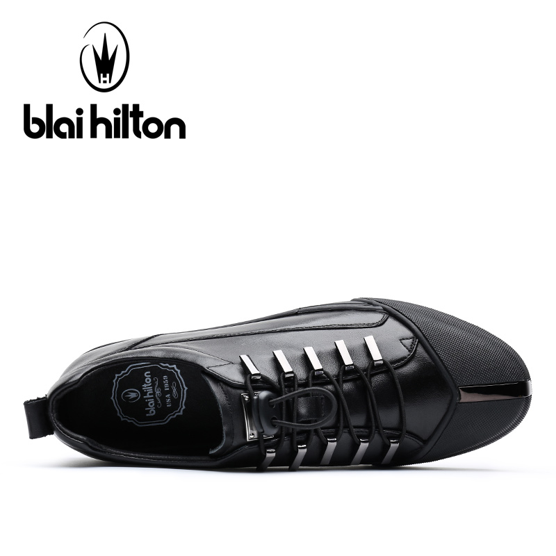 Blaibilton Luxury NAPPA Genuine Leather Metal Decoration Loafers Men Shoes Fashion Flats Mens Shoes Casual Designer Black White - Image 4