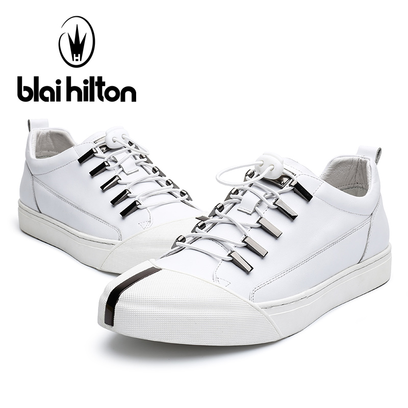 Blaibilton Luxury NAPPA Genuine Leather Metal Decoration Loafers Men Shoes Fashion Flats Mens Shoes Casual Designer Black White - Image 7