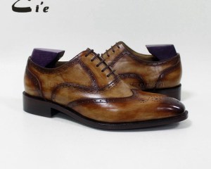 cie Square Toe Brogue Oxford 100%Genuine Calf Leather Breathable Bespoke Leather Shoe Custom Leather Men Flat  Handmade OX-02-16