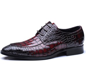 Men flats business quality leather shoes mens wine red blue lace up large size us11 dress wedding party fashion Shoes CHENGYUAN