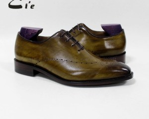 cie square toe whole cut medallion lace-up oxford 100%genuine calf leather men shoe bespoke leather shoe handmade flats OX-00-08