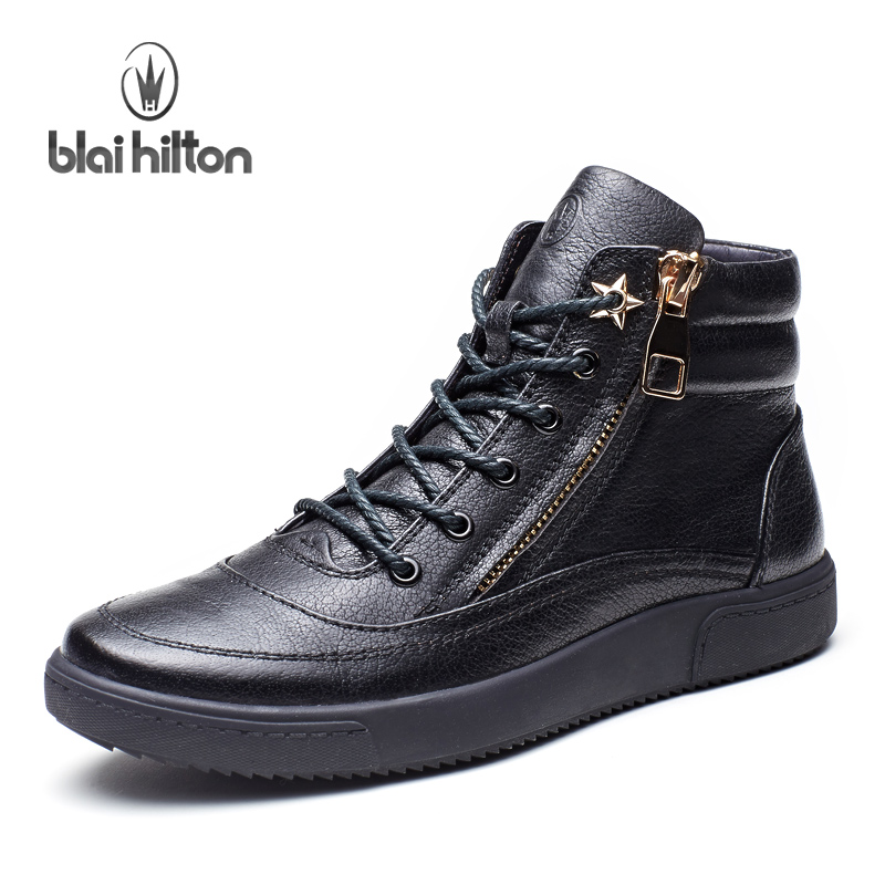 Blaibilton New Autumn Winter 100% Luxury Genuine Cow Leather fashion Western Boots Men Shoes Warm Fur Mens Ankle Boot Motorcycle - Image 3