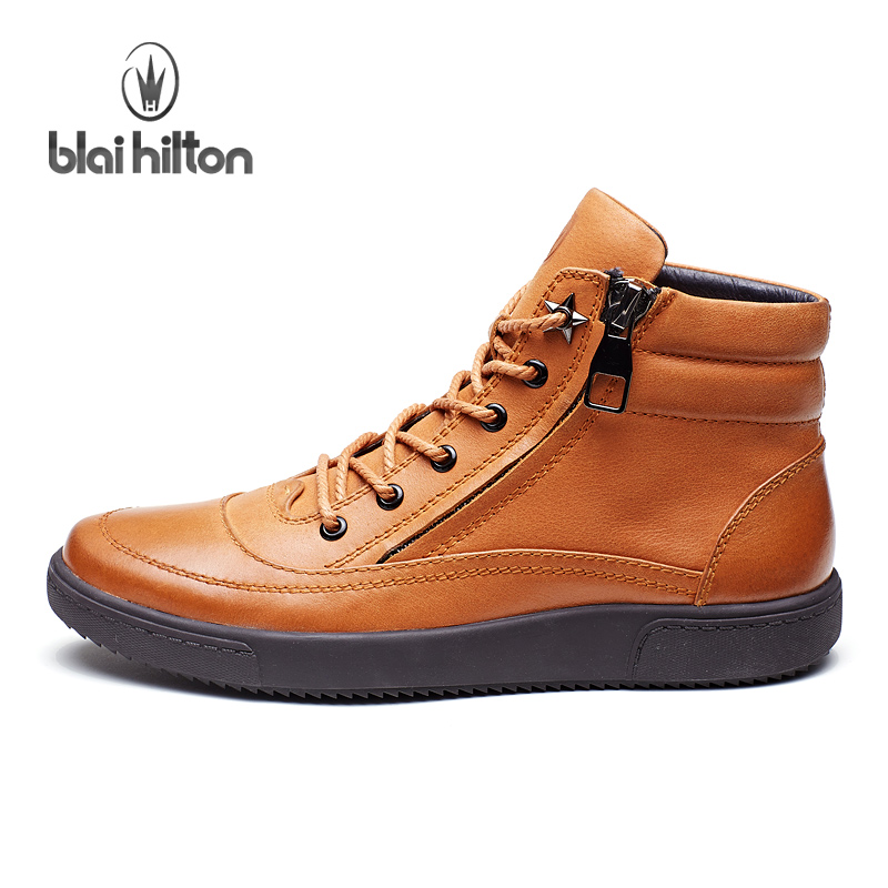 Blaibilton New Autumn Winter 100% Luxury Genuine Cow Leather fashion Western Boots Men Shoes Warm Fur Mens Ankle Boot Motorcycle - Image 5