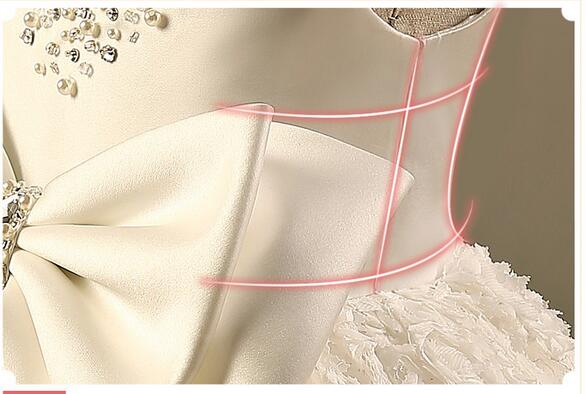 Baby Girls Pageant Formal Dresses 2020 Pearl Collar Big Bow Infant Girls Princess Tutu Dress Gauze Kids Birthday Wedding Dresses - Image 7