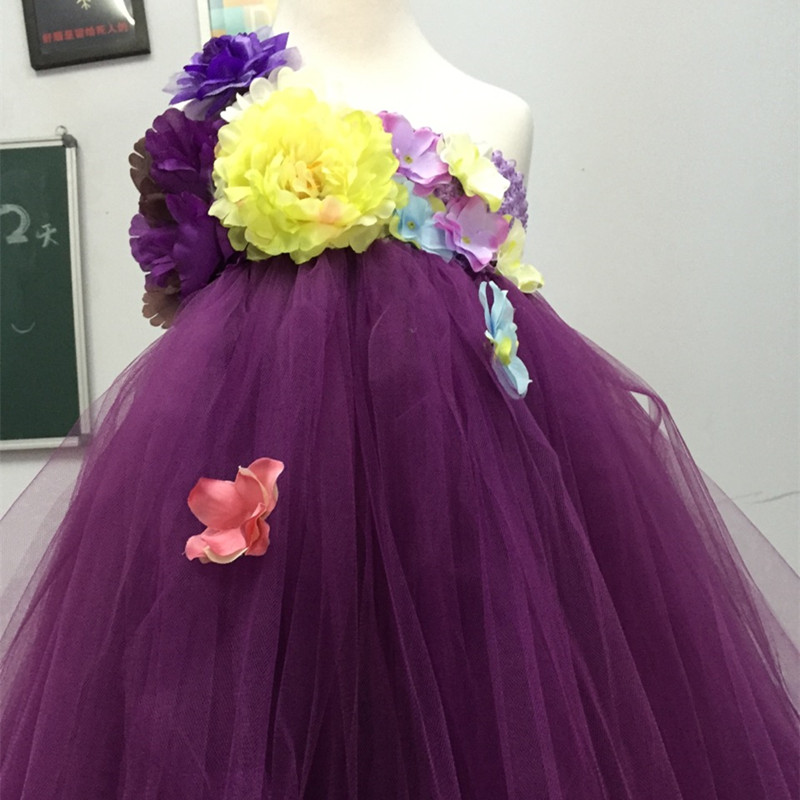 Girls Flower Fairy Tutu Dress Princess Kids Festival Birthday Party Wedding Bridesmaid Tulle Flower Girl Dresses Ball Gown 2-14Y - Image 5