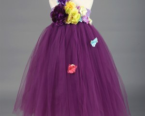 Girls Flower Fairy Tutu Dress Princess Kids Festival Birthday Party Wedding Bridesmaid Tulle Flower Girl Dresses Ball Gown 2-14Y